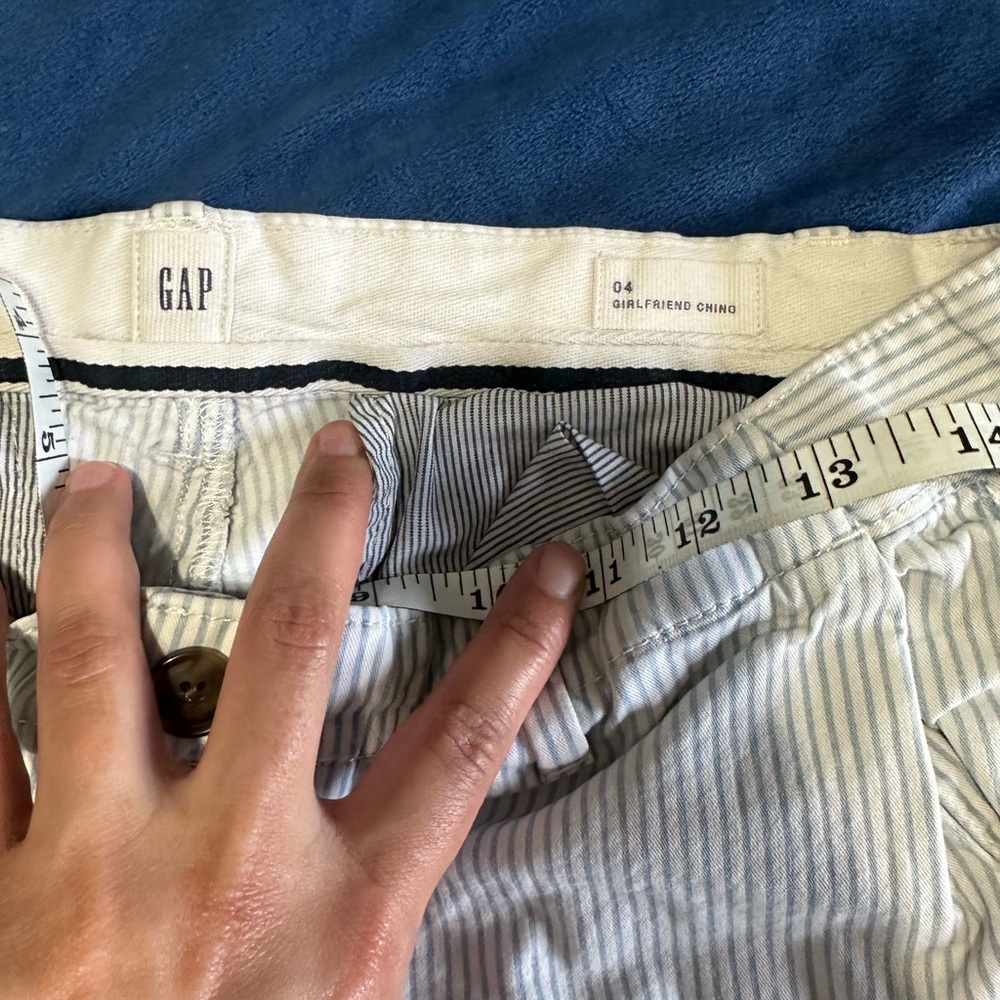 GAP Light Blue Striped Girlfriend Chino